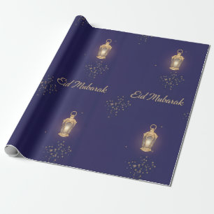 Blauw Eid-cadeauverpakkings papier