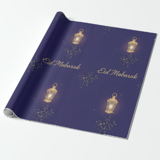 Blauw Eid-cadeauverpakkings papier