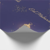 Blauw Eid-cadeauverpakkings papier (Hoek)
