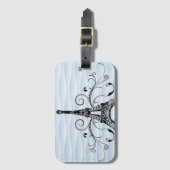 Blauw Eiffeltoren Vlaams Bagagelabel (Voorkant (verticaal))