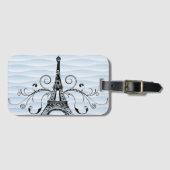 Blauw Eiffeltoren Vlaams Bagagelabel (Voorkant (horizontaal))