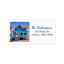 Blauw eigenzinnig strandhuis