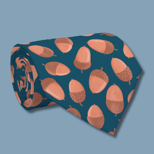 Blauw Eikel patroon Stropdas