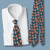 Blauw Eikel patroon Stropdas