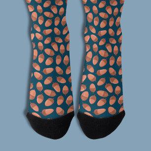 Blauw Eikelpatroon Sokken