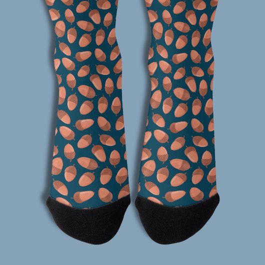 Blauw Eikelpatroon Sokken