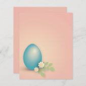 Blauw eitje tussen bloemen en bladeren letterhe (Voorkant / Achterkant)