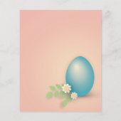 Blauw eitje tussen bloemen en bladeren letterhe (Achterkant)