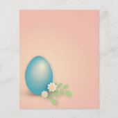 Blauw eitje tussen bloemen en bladeren letterhe (Voorkant)