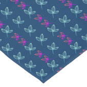 Blauw Elegan Green&Pink Bladeren Korte Tafelloper (Hoek)