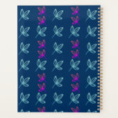 Blauw Elegan Green&Pink Leaves Gepersonaliseerde P Planner (Achterkant)