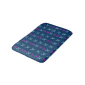 Blauw Elegan Green&Pink Leaves patroon Badmat (Gekanteld)