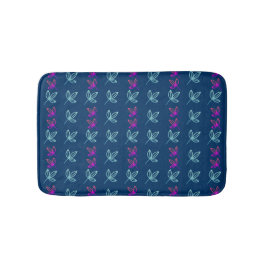 Blauw Elegan Green&Pink Leaves patroon Badmat