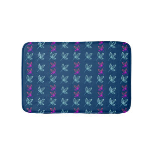Blauw Elegan Green&Pink Leaves patroon Badmat