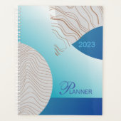 Blauw elegant abstract planner (Voorkant)