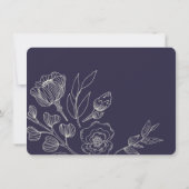 Blauw Elegant Bloem Bruiloft Save The Date (Achterkant)