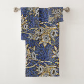 Blauw Elegant Bloemen  Patroon Bad Handdoek (Insitu)