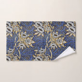 Blauw Elegant Bloemen  Patroon Bad Handdoek (Handdoek)