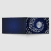 Blauw Elegant Damast Trouwboek Gastenboek (Volledig)