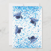 Blauw Elegant dubbel feest Afstudeerfeest Kaart (Achterkant)