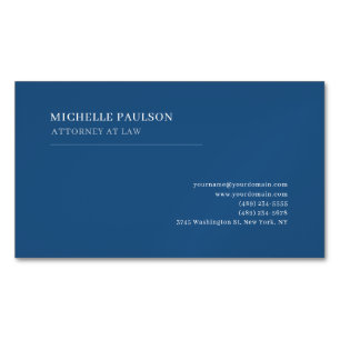 Blauw Elegant Eenvoudig Professioneel Modern Magnetisch Visitekaartje