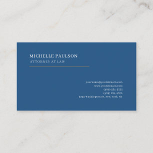 Blauw Elegant Eenvoudig Professioneel Modern Visitekaartje
