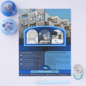 Blauw Elegant Flyer voor makelaars (Enkel)