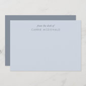 Blauw Elegant gepersonaliseerd briefpapier Notitiekaartje (Voorkant / Achterkant)