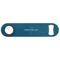 Blauw Elegant Gotisch Monogram Naam Middeleeuws Ty