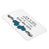 Blauw elegant hart Opslaan Datum magneet (Rechterzijde)