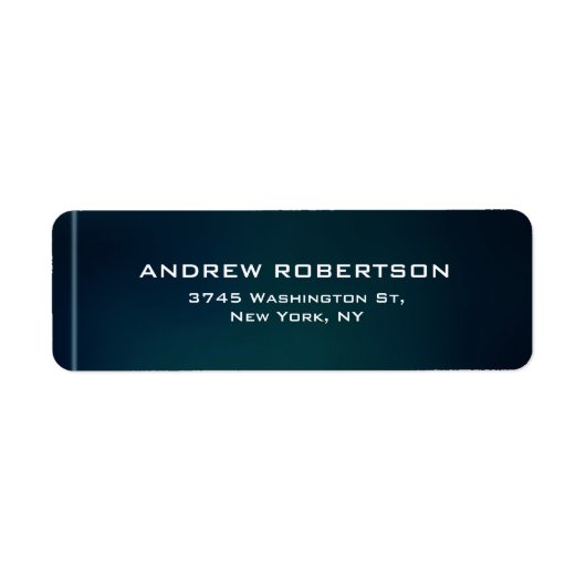 Blauw Elegant Hedendaags Uniek Etiket (Voorkant)