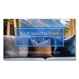 Blauw Elegant Hostel Foto Stijlvolle Luxe Delicate Magnetisch Visitekaartje