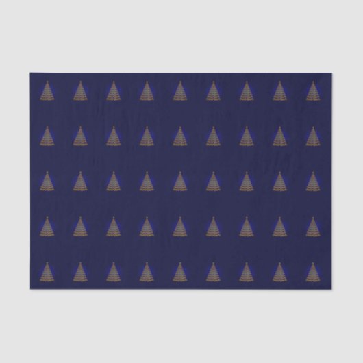 Blauw elegant kerstboompapier tissuepapier (Voorkant)