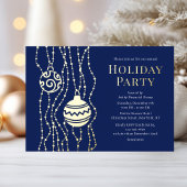 Blauw Elegant Kerstfeest Zakelijke Vakantie Folie Uitnodiging