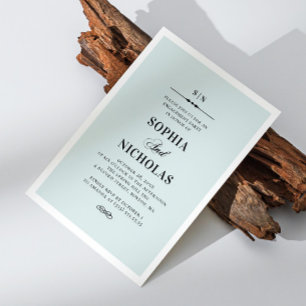 Blauw elegant klassiek formeel verlovingsfeest kaart