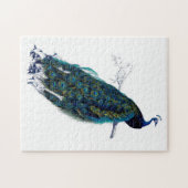  blauw Elegant kleurig Peacock Legpuzzel (Horizontaal)