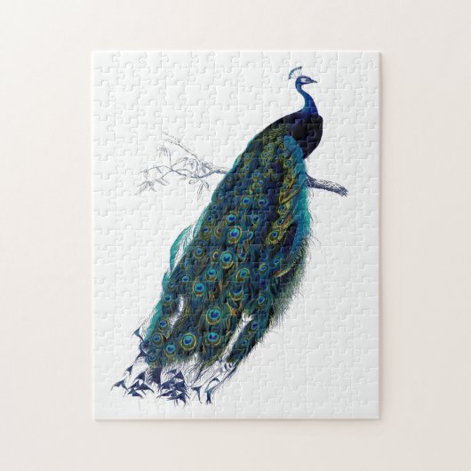  blauw Elegant kleurig Peacock Legpuzzel (Verticaal)