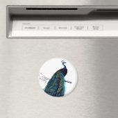 blauw Elegant kleurig Peacock Magneet (Insitu (Vaatwasser))