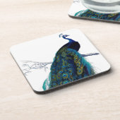  blauw Elegant kleurig Peacock Onderzetter (Linkerzijde)