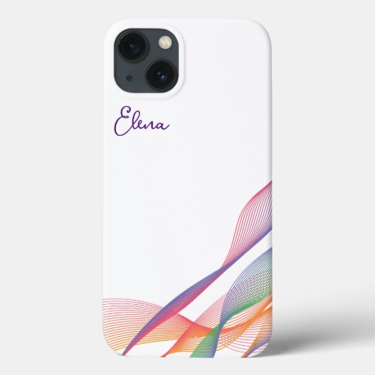 Blauw elegant kleurrijk golvend Case-Mate iPhone case (Achterkant)