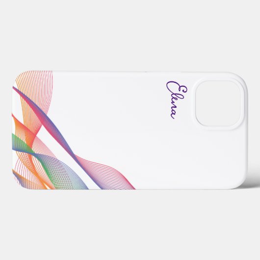 Blauw elegant kleurrijk golvend Case-Mate iPhone case (Achterkant (horizontaal))