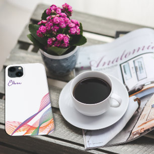 Blauw elegant kleurrijk golvend Case-Mate iPhone case