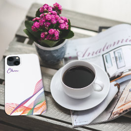 Blauw elegant kleurrijk golvend Case-Mate iPhone case