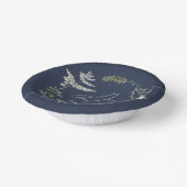 blauw elegant modern botanisch script bruiloft papieren kommen (Gebogen)