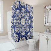 Blauw : Elegant naadloos patroon. Douchegordijn (In situ)