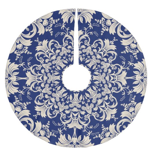 Blauw : Elegant naadloos patroon. Kerstboom Rok (Voorkant)