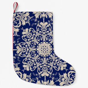 Blauw : Elegant naadloos patroon. Kleine Kerstsok