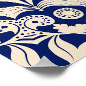 Blauw : Elegant naadloos patroon. Poster (Hoek)