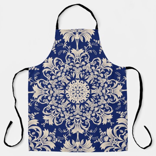 Blauw : Elegant naadloos patroon. Schort (Voorkant)