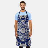 Blauw : Elegant naadloos patroon. Schort (Gedragen)